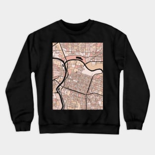 Sacramento Map Pattern in Soft Pink Pastels Crewneck Sweatshirt